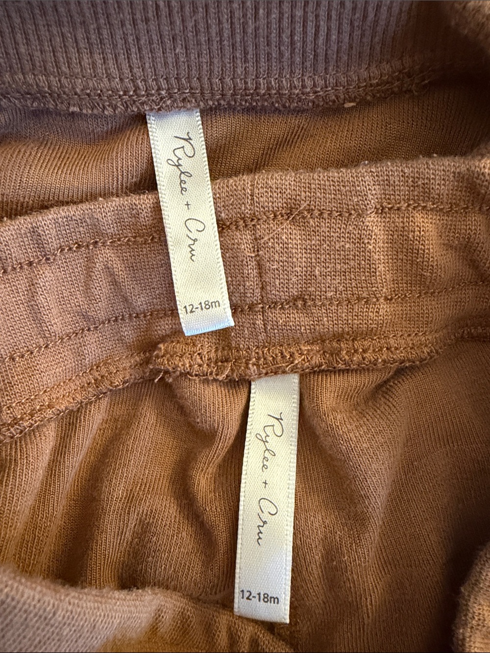 Rylee + Cru Cozy Checkerboard Plush Velour Sweatshirt & Jogger Set - Brown - Picture 2 of 3